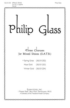 Spring Grass For S.A.T.B. A Cappella by Glass Philip Sandburg Carl for