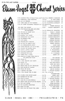 The Last Supper For Women's Chorus (S.S.A.) by Schickele Peter Anonymous for