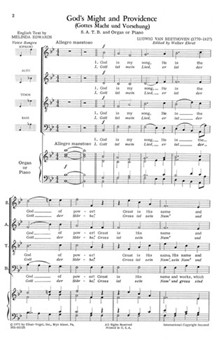 God's Might and Providence Gottes Macht Und Vorsehung - S.A.T.B. and Organ Or Piano by Beethoven Ludwig van for