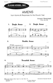 Amens From Hymns and Responses for The Church Year by Persichetti Vincent for