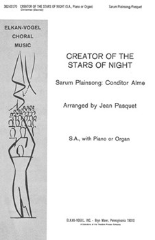 Creator Of The Stars Of Night Sarum Plainsong: Conditor Alme - S.A. With Piano Or Organ by - Pasquet Jean - for
