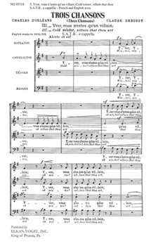Yver vous n'estes qu'un villain TROIS CHANSONS III by Debussy Claude Charles D'orleans N for