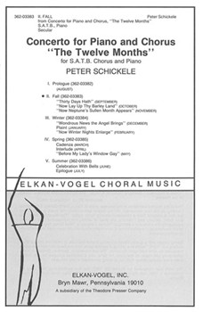 Concerto for Piano and Chorus "The Twelve Months" Fall (September October and November) - for S.A. by Schickele Peter Shelley Percy Byssh for