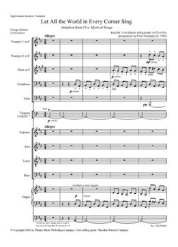 Let All The World In Every Corner Sing by Vaughan Williams Ralph for SATB