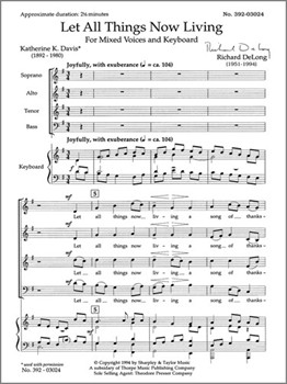 LET ALL THINGS NOW LIVING by DeLong Richard - Davis Katherine K - for