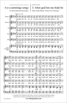 4 e e cummings Songs - 3. when god lets my body be by Holmes Brian cummings e e for
