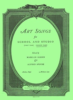 Art Songs For School & Studio 2nd Year by Second Year - Glenn and Spouse - for Medium Low Voice