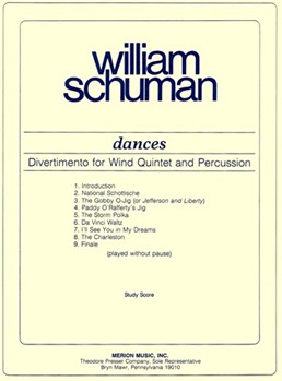 Dances Divertimento for Wind Quintet and Percussion (Study Score) by Schuman William for