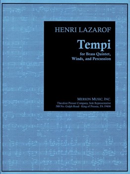Tempi For Brass Quintet Winds and Percussion - Full Score by Lazarof Henri for