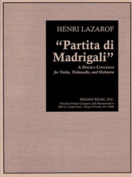 Partita Di Madrigali A Double Concerto for Violin Violoncello and Orchestra (Full Score) by Lazarof Henri for