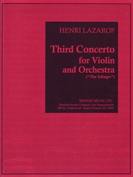 Third Concerto for Violin and Orchestra The Edinger by Lazarof Henri for