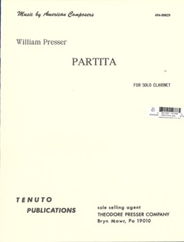 Partita For Clarinet by Presser for Clarinet Solo
