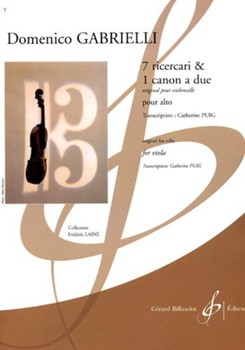 7 Ricercari & 1 Canon A Due Original Pour Violoncelle by Gabrielli Domenico for