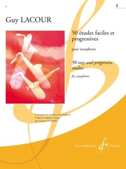 50 Etudes Faciles Et Progressives Bk 2 by Lacour Guy for Saxophone Method (Book 2)