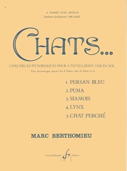 Chats by Berthomieu Marc for Flute Quartet
