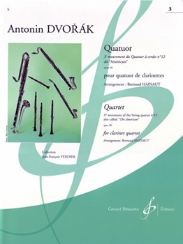 Quartet Opus 96 Mvt 3 (american) by Dvorak Antonin - Hainaut Bertrand - for Clarinet Quartet