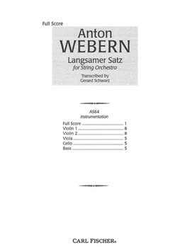 Langsamer Satz by Webern Anton - Schwarz G - for Full Score