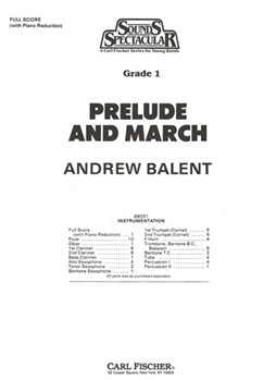 Prelude & March by Balent Andrew for Full Score