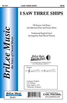 I Saw Three Ships by Paul Thomas - Thomas Paul David - for TB and Piano (Trad English Carol)