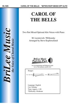 Carol of the Bells by Leontovich and Wilhousky - Kupferschmid Steve - for 2-Part Mixed