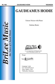 Gaudeamus Hodie by Rentz Earlene for Unison and Piano