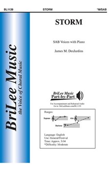 Storm by DesJardins James M for SAB and Piano