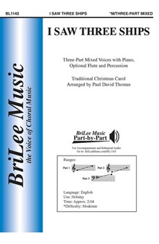 I Saw Three Ships by Traditional English - Thomas Paul David - for 3-Part Mixed and Piano