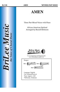 Amen by African American Spiritual - Robinson Russell L - for 3-Part Mixed and Piano (African American Spiritual)