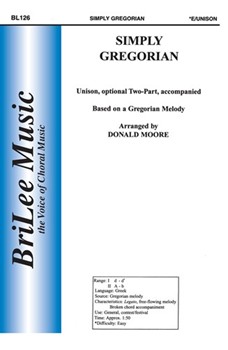 Simply Gregorian by Moore Donald Paul - Moore Donald - for Unison/2-Part