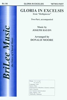 Gloria In Excelsis by Haydn Joseph - Moore Donald - for 2-Part
