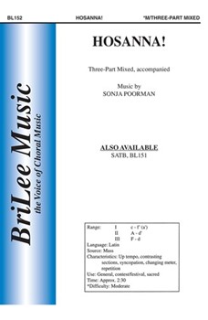 Hosanna by Poorman Sonja for 3-Part Mixed