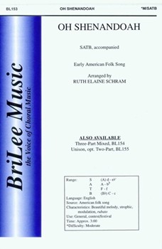 Oh Shenandoah by - Schram Ruth Elaine - for SATB (American Folk Song)