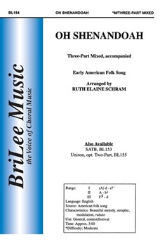 Oh Shenandoah by - Schram Ruth Elaine - for 3-Part Mixed (American Folk Song)
