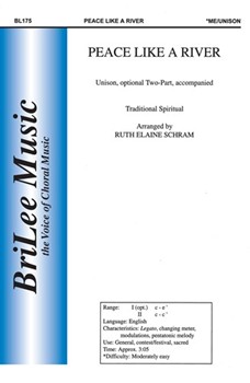 Peace Like A River by Schram Ruth Elaine - Schram Ruth Elaine - for Unison/2-Part