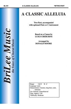 Classic Alleluia by Cherubini Luigi - Moore - for 2-Part