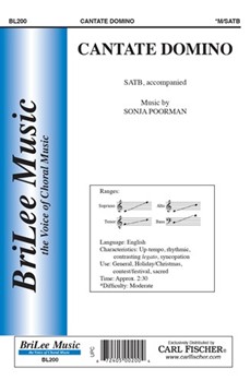 Cantate Domino by Poorman Sonja for SATB