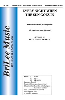 Every Night When The Sun Goes In by Spiritual - Schram Ruth Elaine - for 3-Part Mixed