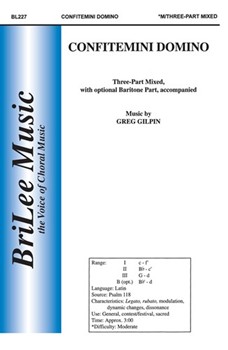 Confitemini Domino by Gilpin Greg for 3-Part Mixed