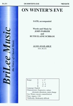 On Winter's Eve by Schram and Parker for SATB