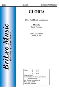 Gloria by Poorman Sonja for 3-Part Mixed