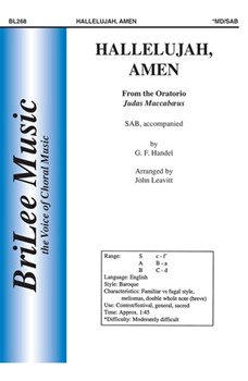 Hallelujah Amen by Handel George Frideric - Leavitt John - for SAB and Piano