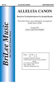 Alleluia Canon by Haydn Joseph - Perry Dave - for SAB and Piano
