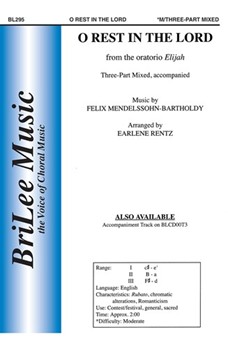 O Rest In The Lord by Mendelssohn Felix - Rentz Earlene - for 3-Part Mixed