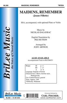Maidens Remember (Jeune Fillette) by Dalayrac Nicolas - Arthur Judy - for SSA