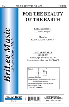For The Beauty Of The Earth by Schram Ruth Elaine for SATB
