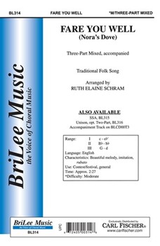 Fare You Well (Nora's Dove) by - Schram Ruth Elaine - for 3-Part Mixed