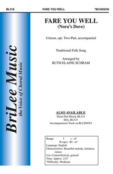 Fare You Well (Nora's Dove) by Traditional - Schram Ruth Elaine - for Unison
