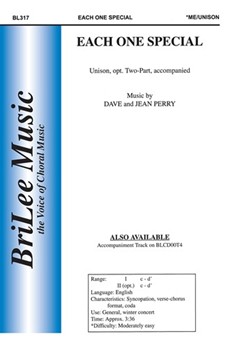 Each One Special by Perry Dave and Jean for Unison/2-Part