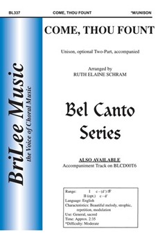 Come Thou Fount by - Schram Ruth Elaine - for Unison/2-Part