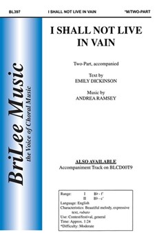 I Shall Not Live In Vain by Ramsey Andrea for 2-Part